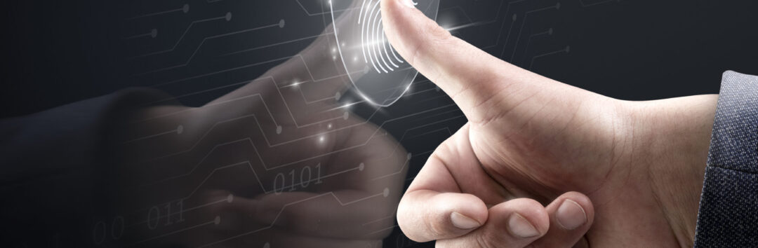 Biometric technology background with fingerprint scanning system Access Control System